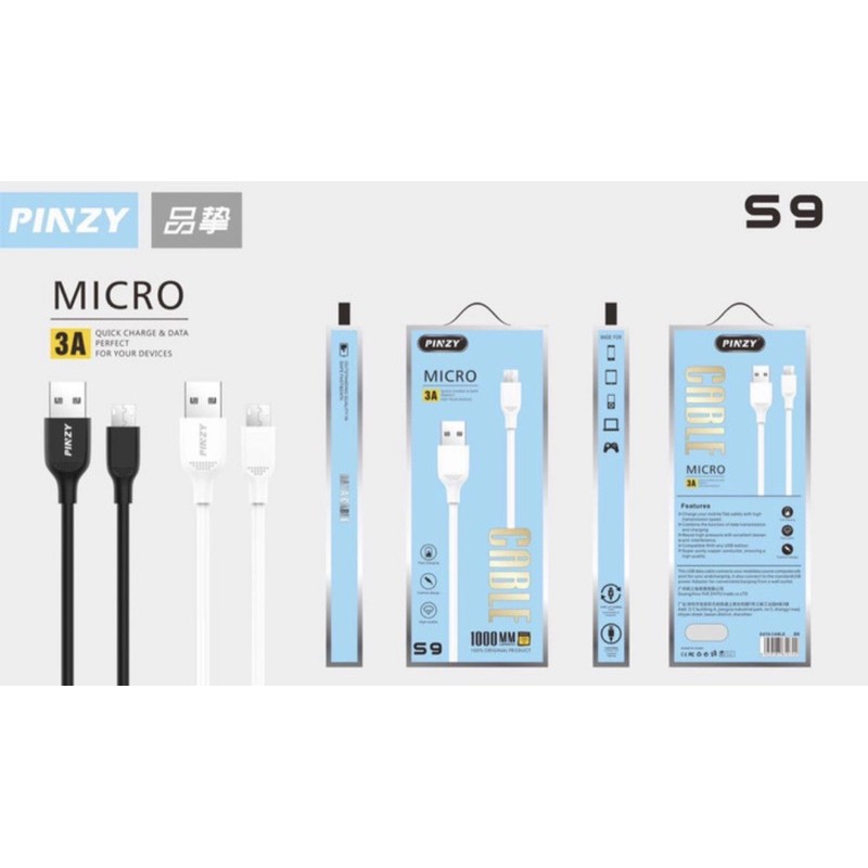 Kabel Data PINZY S9 Micro USB Fast Charging - Kabel Charger S9