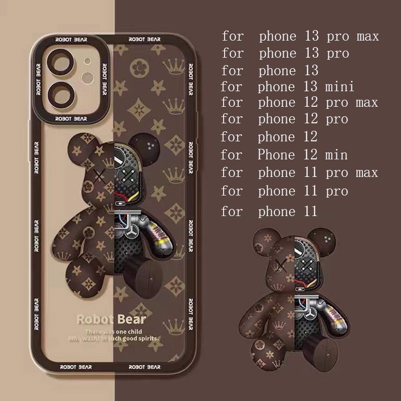 Power Soft Case Transparan Motif Beruang Untuk IPhone 13pro / 12promaxSE2 2020 / 11pro MAX / 6S / 7 / 8plus / XR