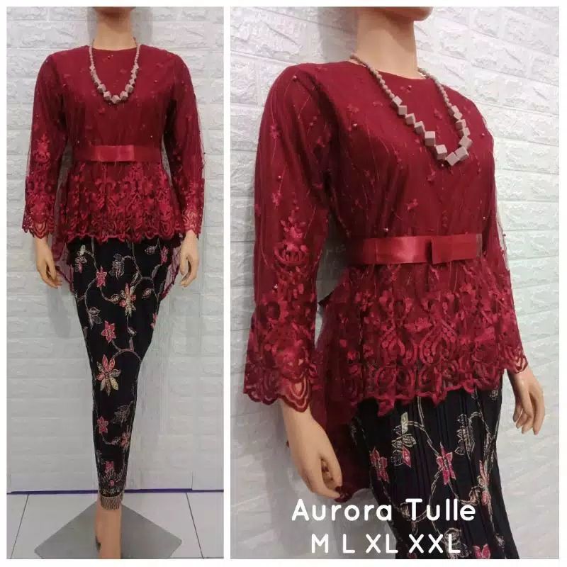 PRODUK ORIGINAL SETELAN KEBAYA TULLE AURORA/KEBAYA TULLE PINGUIN/KEBAYA MODERN