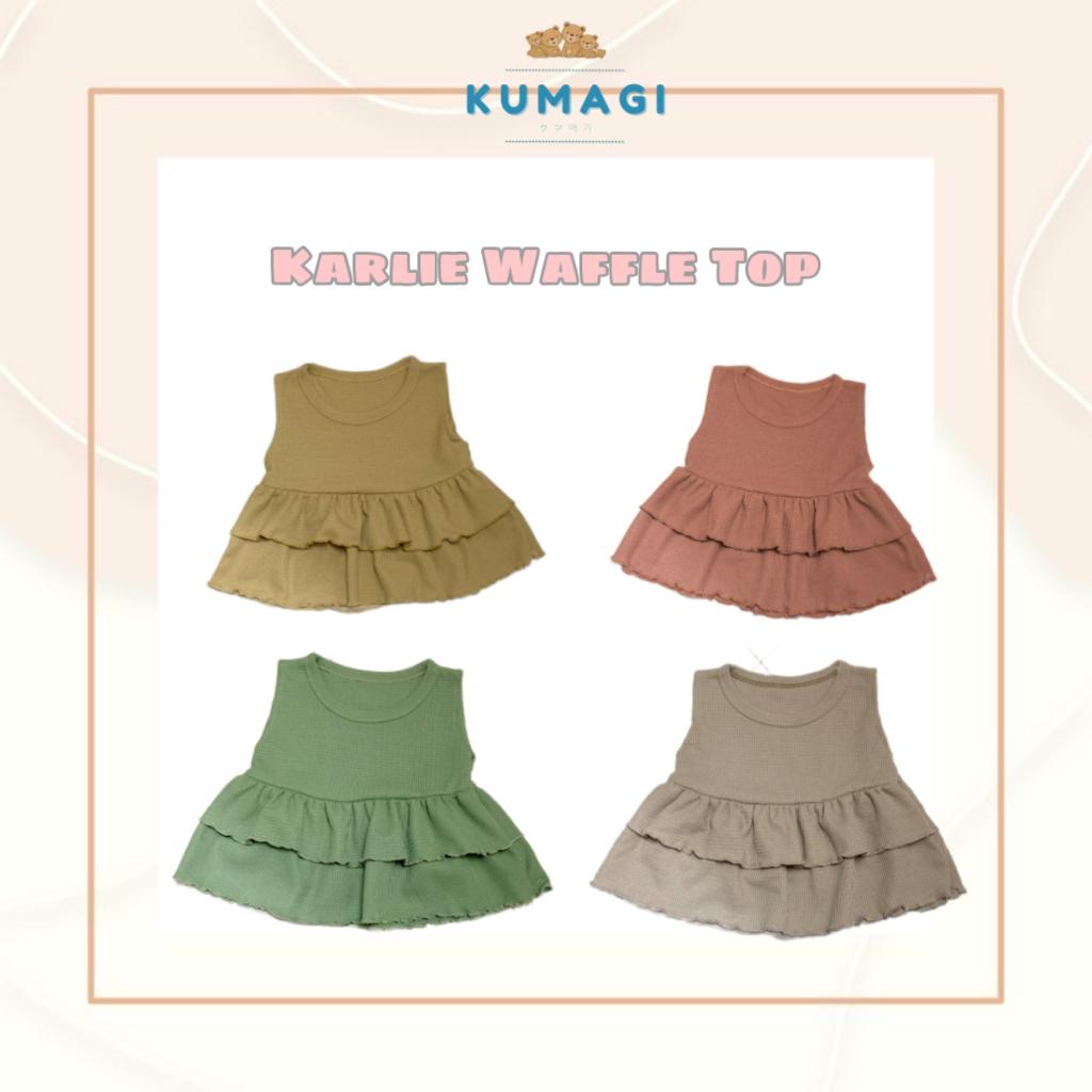 KUMAGI- Karlie waffle top atasan anak perempuan 6 bulan - 7 tahun bahan 100%Catton Waffle