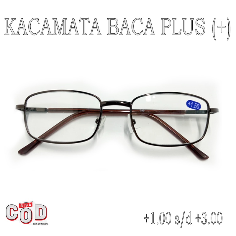 Terbaru Kacamata Plus (+) Kaca mata Komputer Hp Model Frame Besi Kacamata Baca Plus +1.00 s/d +3.00 Kaca mata Rabun Dekat Fashion Pria Wanita Unisex Reading Glasses