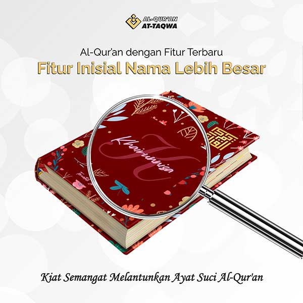 Qur'an Custom Floral A4 | At-Taqwa | Gratis Tulis Nama