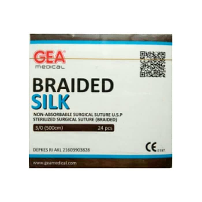 Braided Silk GEA / Benang Jahit Luka 3/0(500cm) GEA Tanpa pakai Jarum