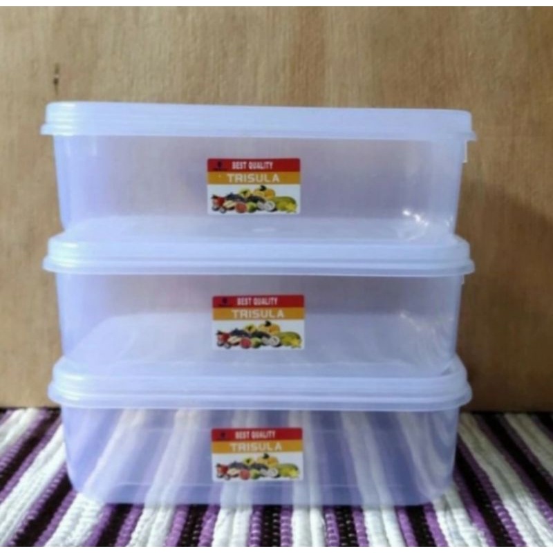 TOPLES KOTAK Makanan Plastik Sayur Transparan  KMP MUTIARA 900 ml