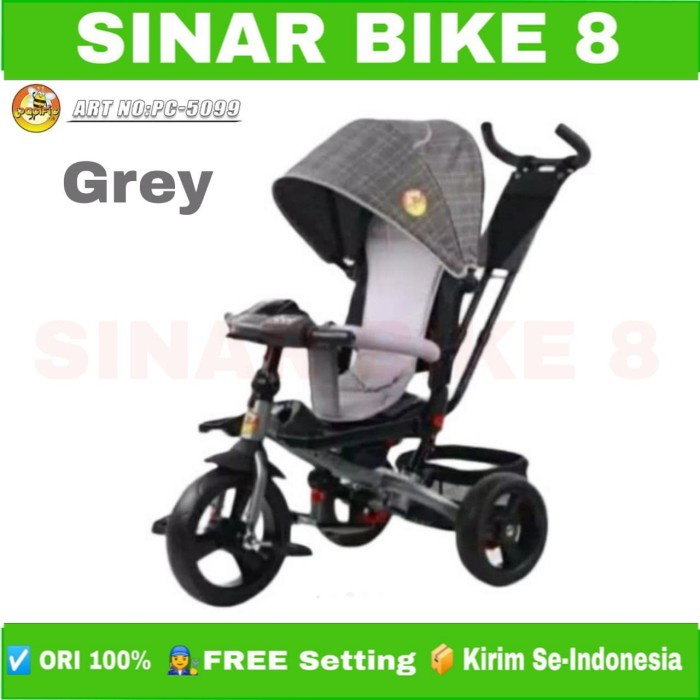 Sepeda Tricycle Anak Roda Tiga PACIFIC PC 5099 Musik Kanopi Stoller Anak