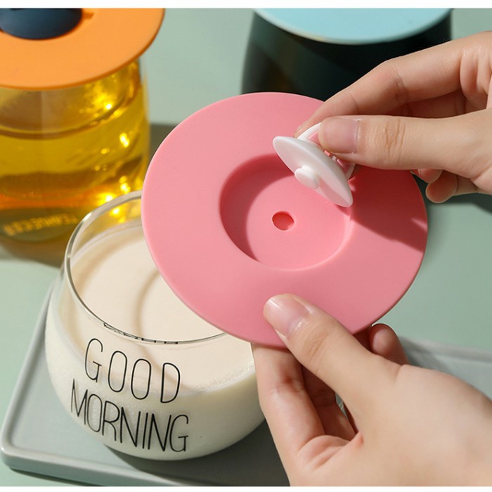 Cute Silicone Glass Lid / tutup gelas silikon dengan boneka