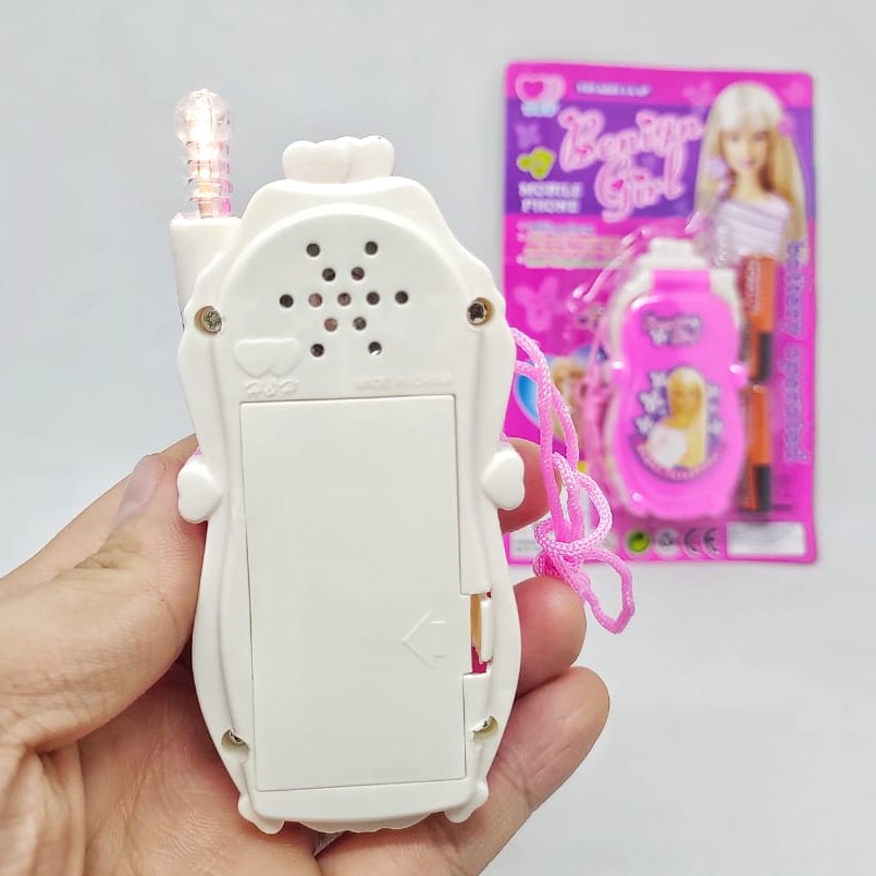 Mainan Telepon Handphone Flip HP Mainan Karakter Fungsi Lampu dan Musik