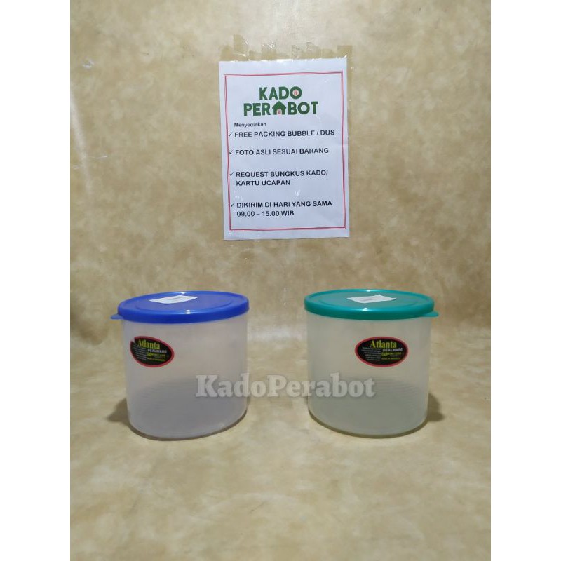 toples ATLANTA 1KG - toples plastik bulat - toples permen bulat