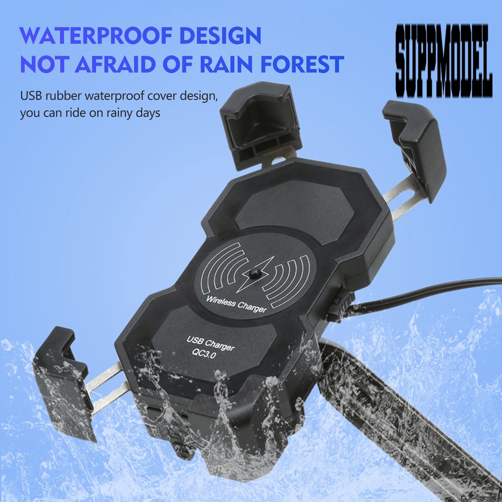 Holder Charger Handphone 15W Rotasi 360 Derajat Tahan Lama Untuk Motor / Mobil