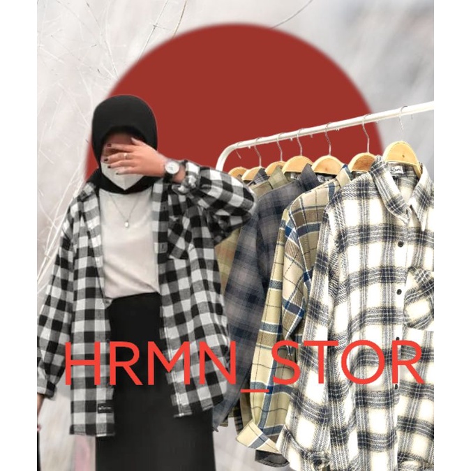 KEMEJA FLANEL WANITA  PRIA  PREMIUM KOTAK KOTAK VIRAL OOTD KEKINIAN