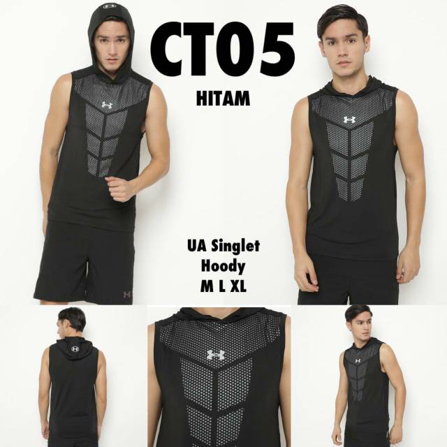 Singlet Hoodie/ baju lari/ baju fitnes/ baju olahraga