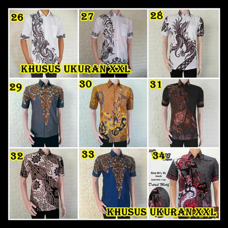 Jual Baju Batik Pria Ukuran XXL JUMBO BIG SIZE Kemeja Batik Pria XXL 2 - Hijau Tosca, XXL PRODUK