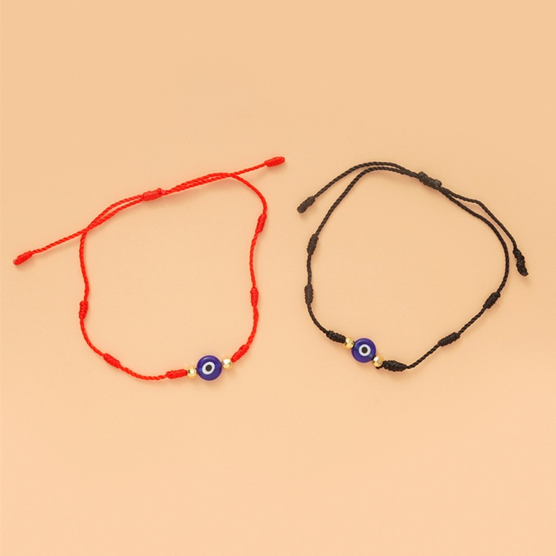 Siy 2 Pcs Gelang Tangan Tali Adjustable Model Mata Untuk Remaja Pria / Wanita