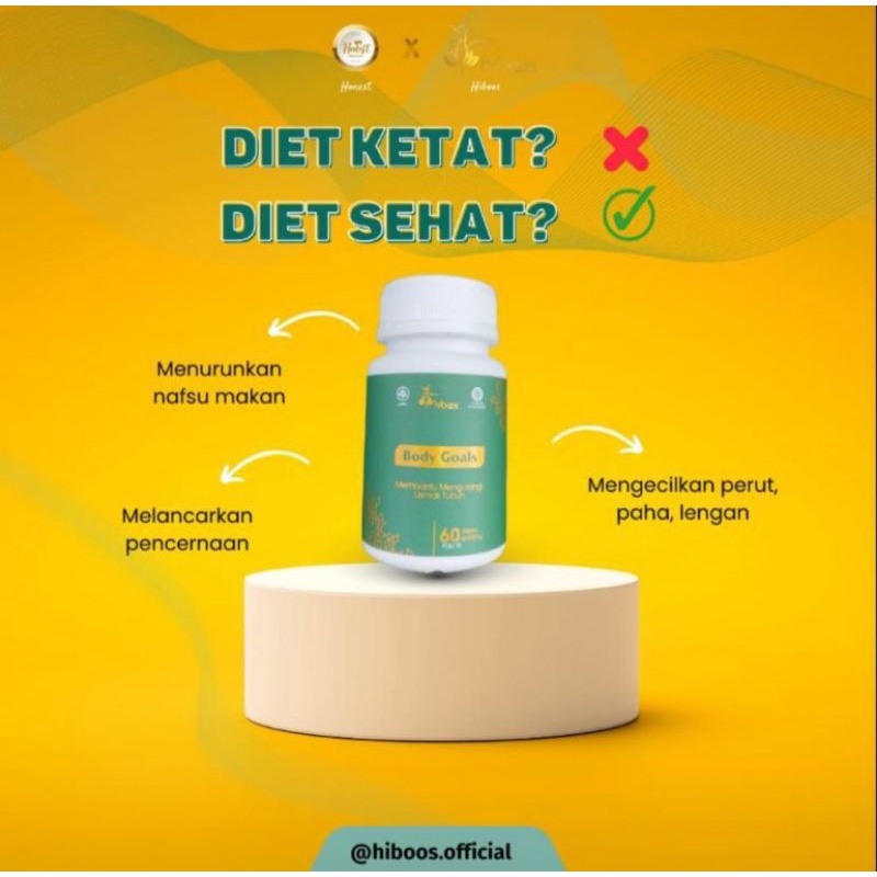 Hiboos Body Goals herbal pelangsing 60 kapsul