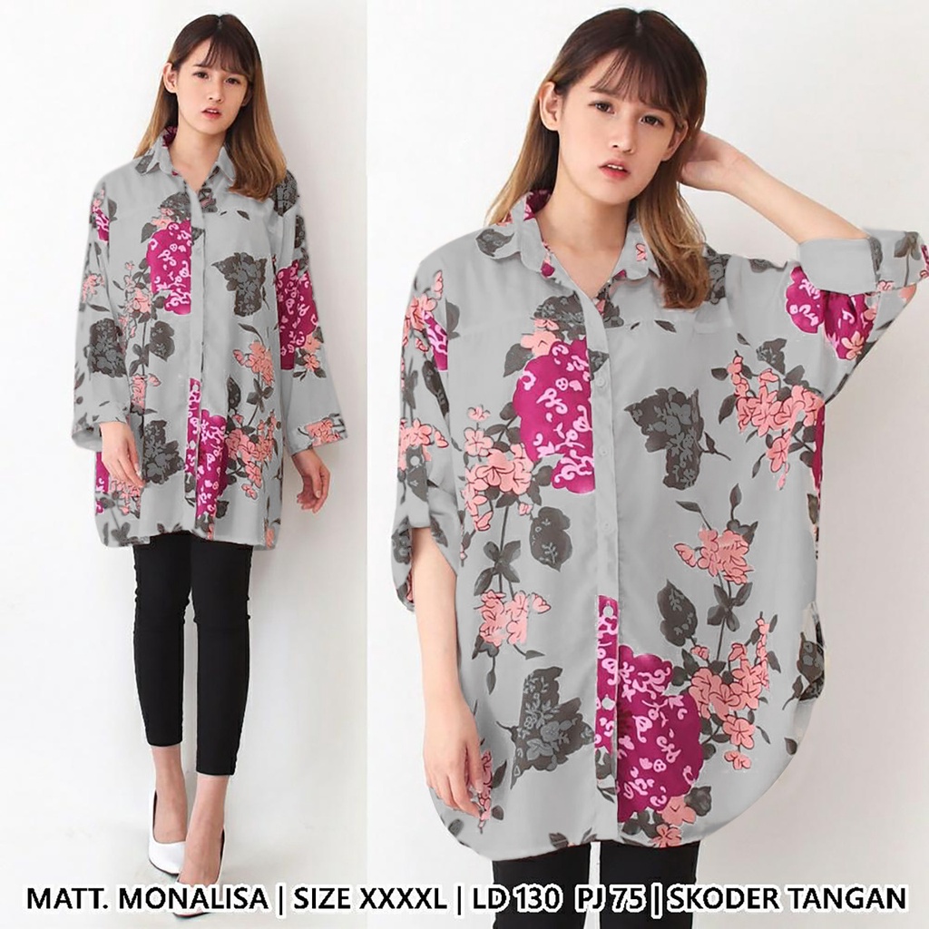 ZRS Kemeja BIG SIZE Aladin JUMBO XXXL LD 130 CM PJ 75 CM Katun Monalisa PREMIUM