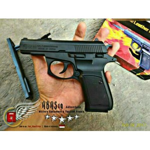 Pajangan Korek Unik Motif Pistol Makarrov Leather Machine Metal