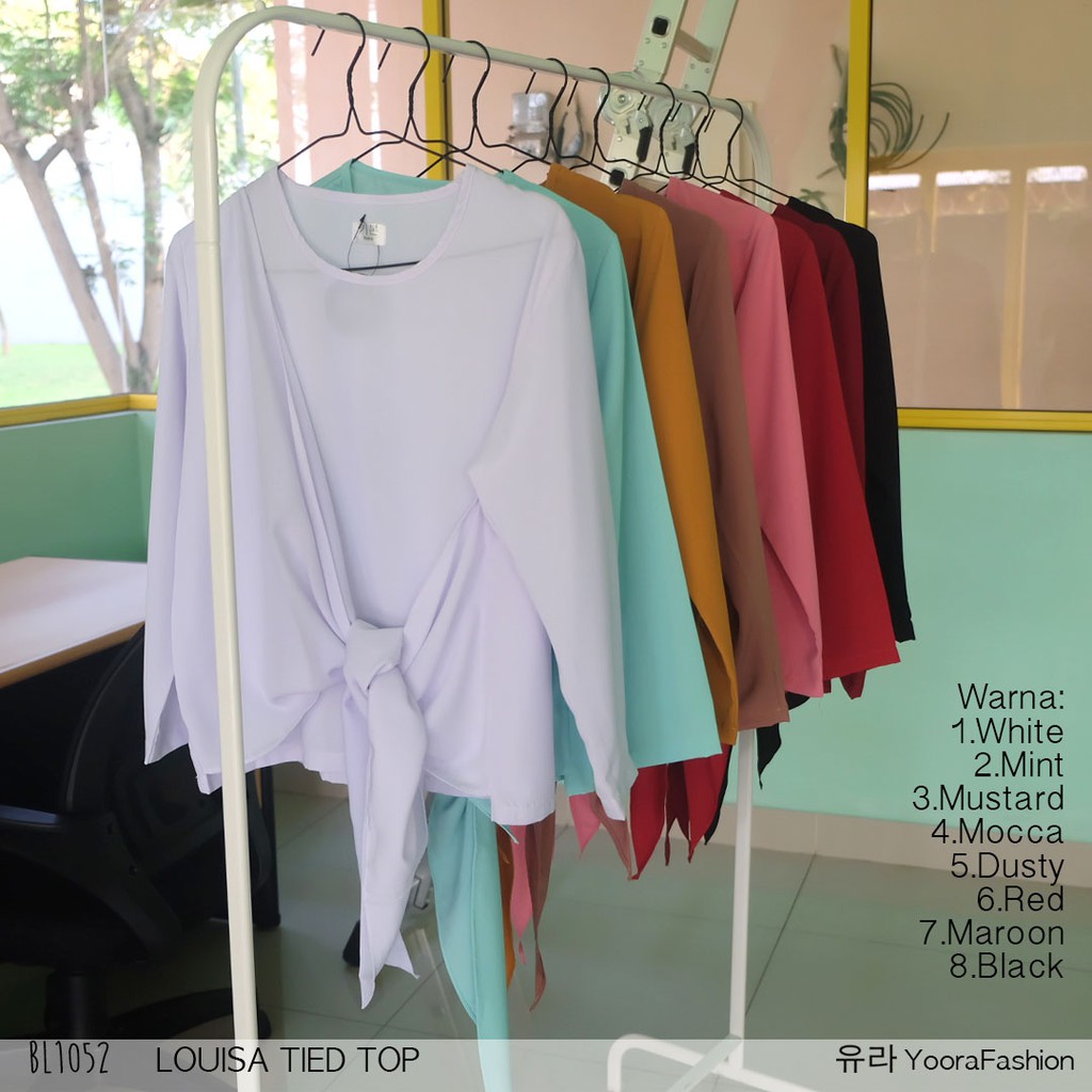 Louisa Tied Top Louis Top Blouse Atasan Wanita BL1052!