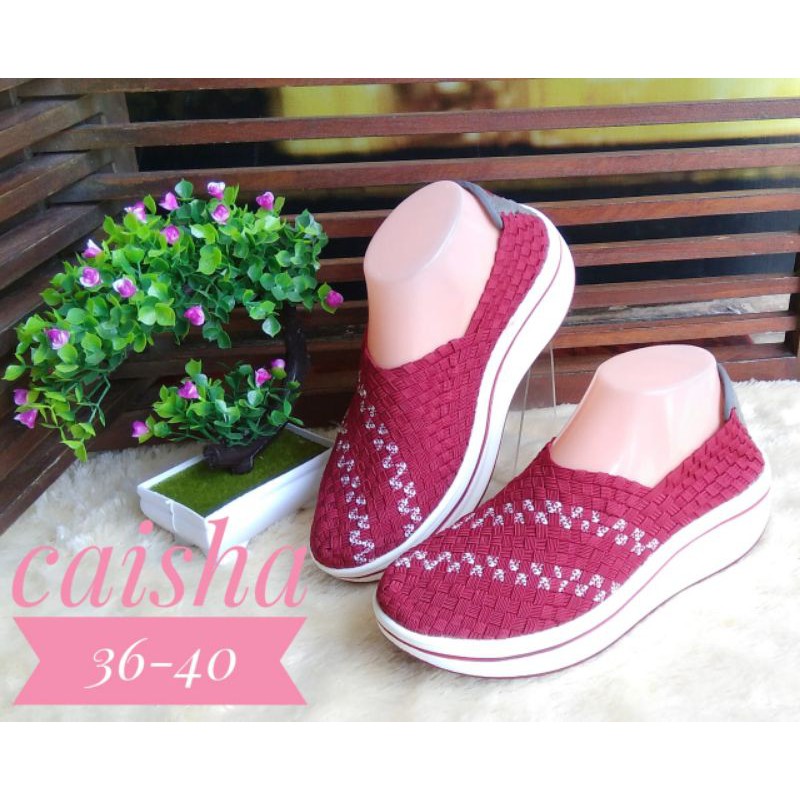 SEPATU WANITA RAJUT WEDGES TERMURAH