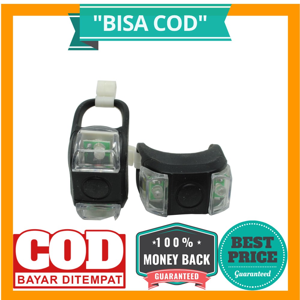 BISA COD Zacro Lampu LED Sepeda Silikon 2 PCS - HL-009 - Black
