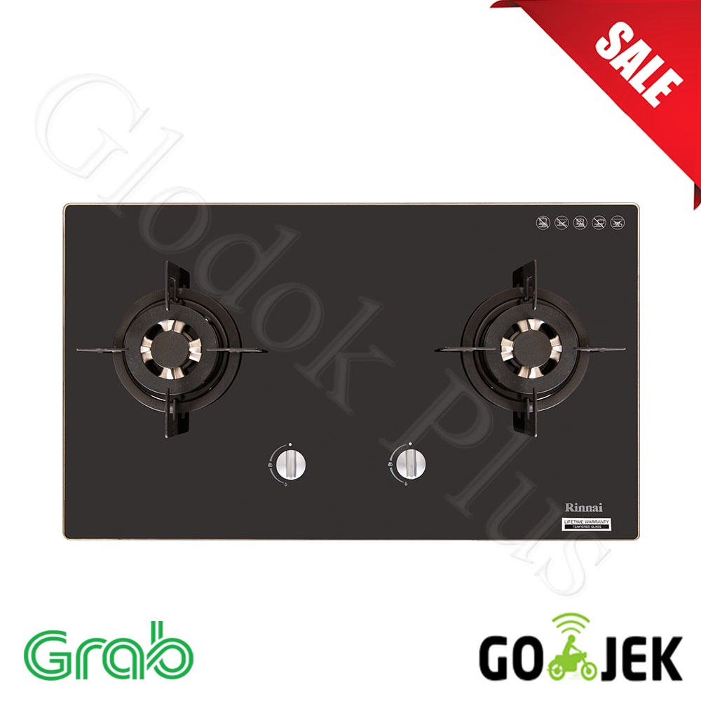 Rinnai RB 712NGB Kompor tanam gas 712N GB rinai 712 NGB 2 burners tungku rb712ngb