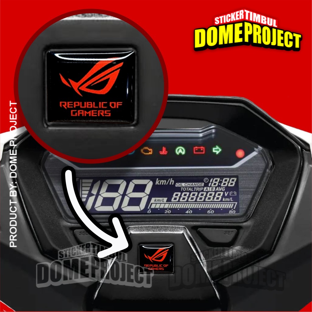 EMBLEM SPIDOMETER HONDA LOGO ROG STIKER TIMBUL AKSESORIS MOTOR STICKER SPEEDOMETER