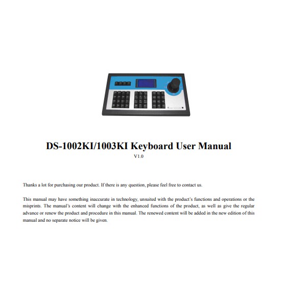 Hikvision Keyboard DS-1002KI Joystick Controlrer PTZ