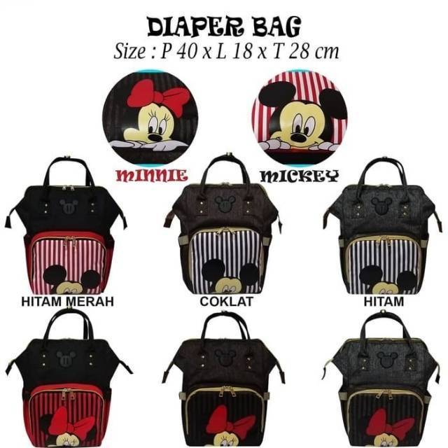 Tas Diaper Mickey Minnie | Tas Ransel Susu Bayi | Tas Ransel | Tas Bayi