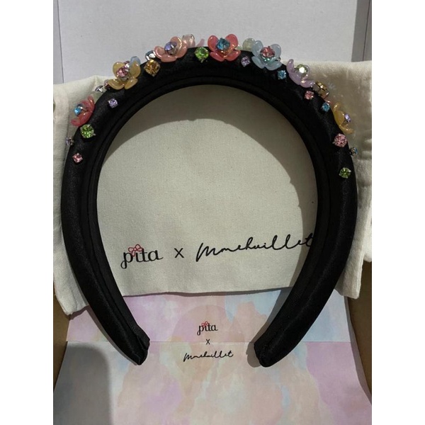 handmadepita x mmehuillet WIDE BANDO snow fleur charcoal