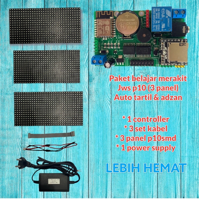 paket belajar merakit jws p10 / 3panel auto tartil