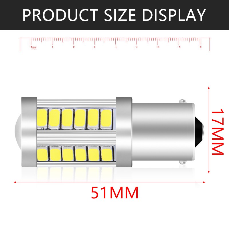 1 pcs 1156 P21W BA15S 33 SMD 5630 5730 LED Mobil Cadangan Cadangan Cahaya Motor Brake Bulb Daytime