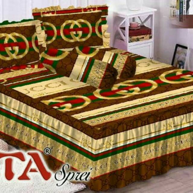 Sprei Rumbai Fata Uk 180x200 & Uk 160x200 Motif Gucci