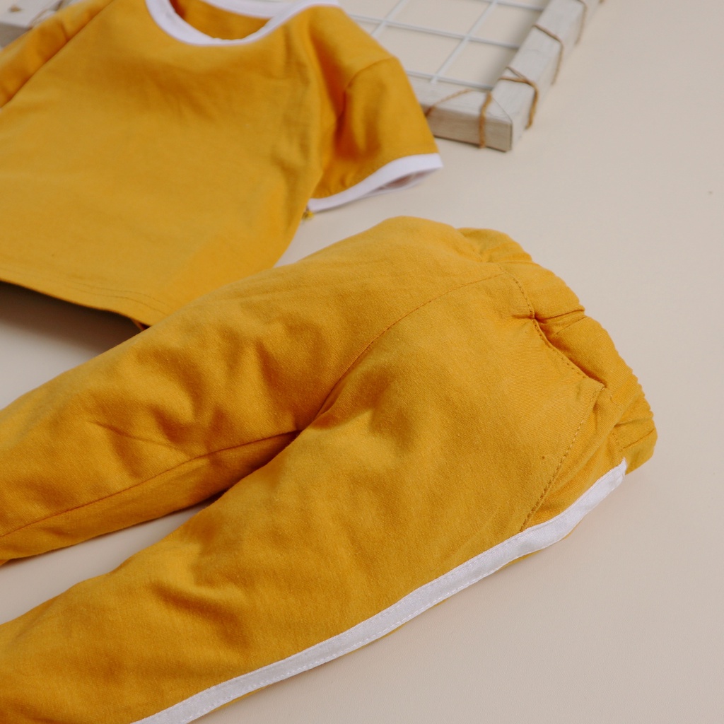 Nuna Store baju anak perempuan baju anak laki laki / Setelan Polos KAOS LIST PANJANG / setelan unisex Usia 0-3 Tahun