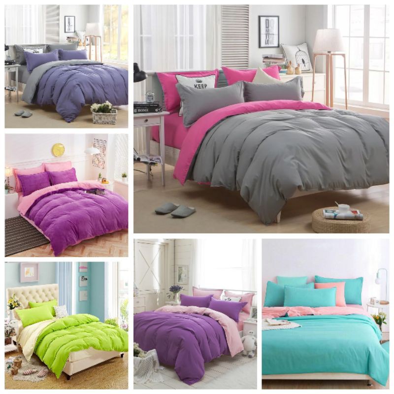 Salen Sprei + Bedcover 160x200 Twotone  Katun Jepang Full Emboss Premium