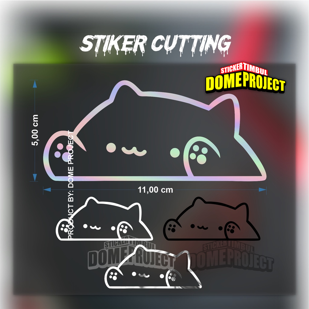 STIKER CUTTING BONGO CAT 4 VARIAN WARNA PREMIUM GRADE