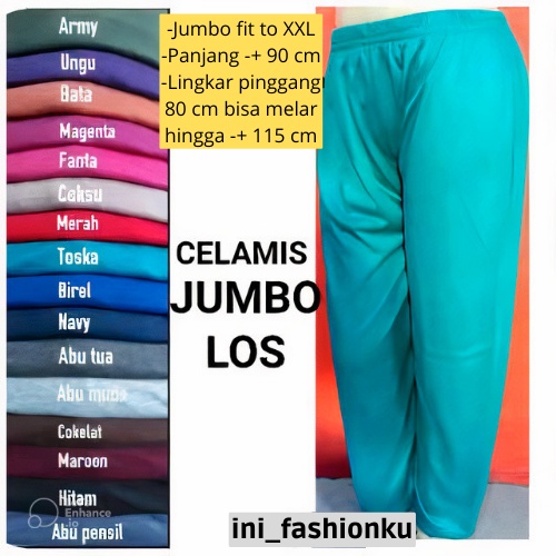 CELAMIS SANTAI LOS / ALADIN PANJANG LOS JUMBO BB 45-85 KG / CELANA KAOS RAYON READY BISA COD