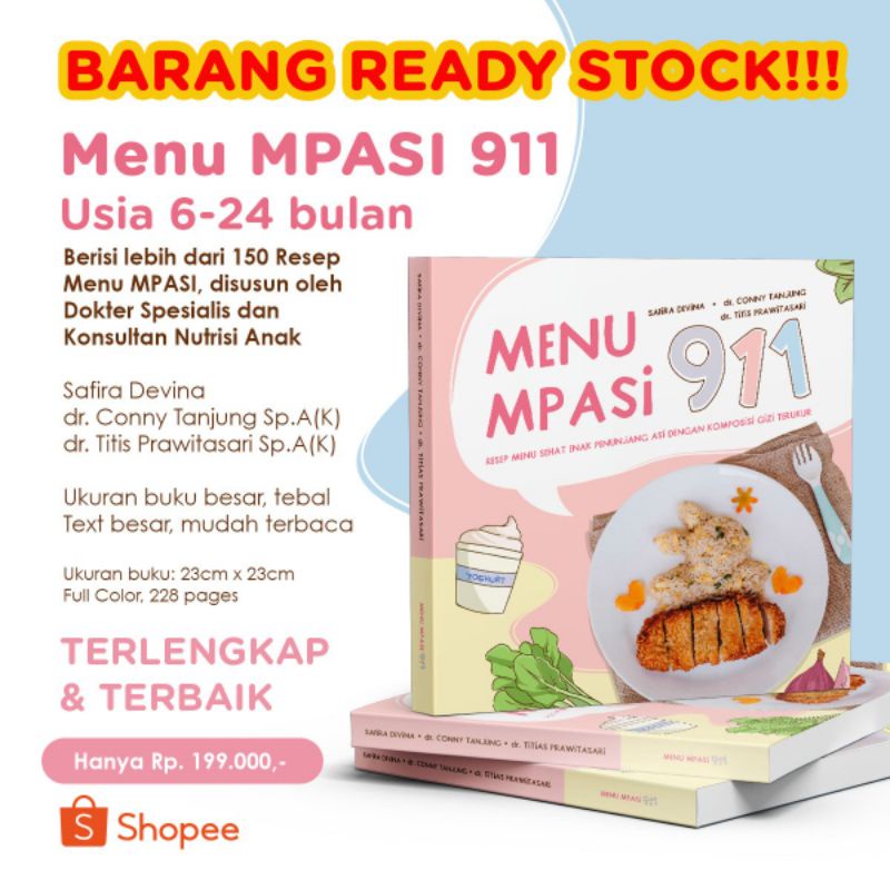 Jual !! LIMITED STOCK !! Buku Menu MPASI 911 Indonesia