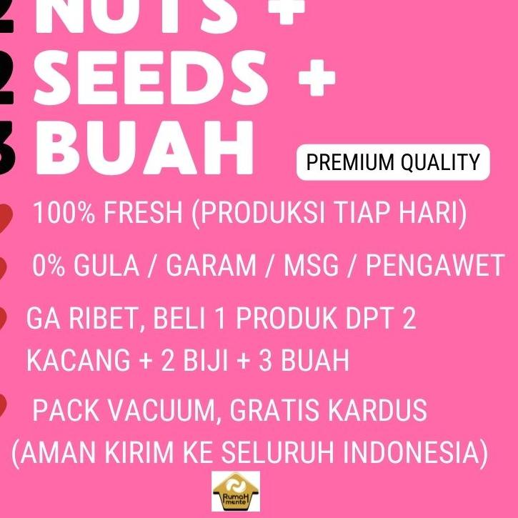 

Terbaik TRAIL MIX 7 200GR KACANG MEDE KACANG ALMOND SUNFLOWER PUMPKIN GOJI BERRY RAISIN CRANBERRY (CEMILAN DIET PREMIUM QUALITY) grosir