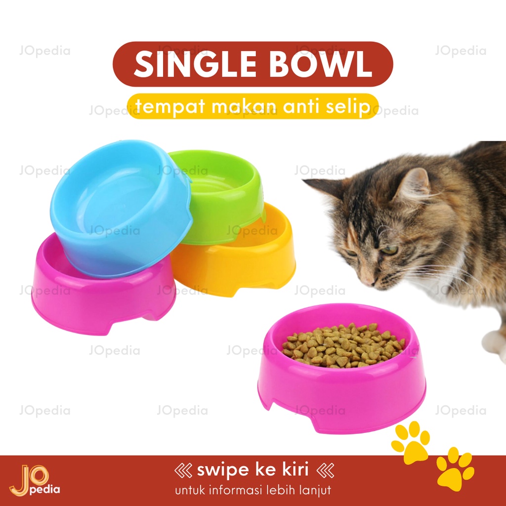 SINGLE BOWL ANTI SLIP Tempat Makan Kucing Anjing Mangkok Feeder