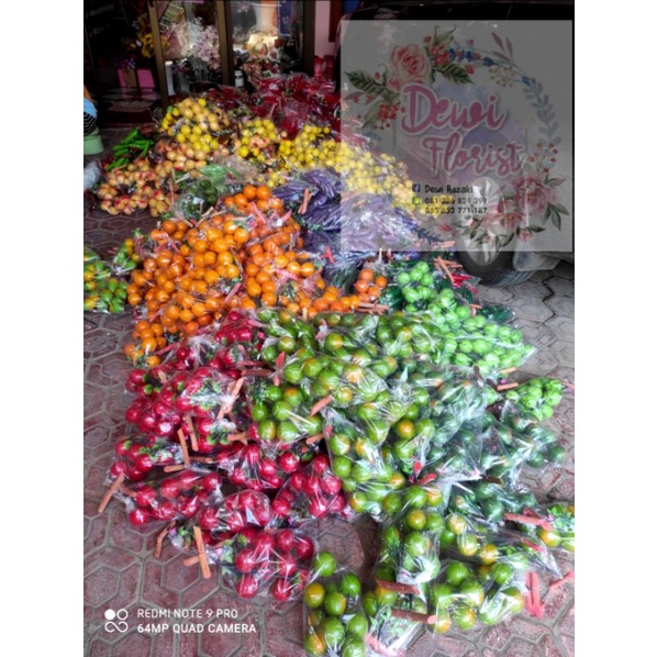 Buah Kayu / replika buah sayur / hiasan dapur / hiasan dinding