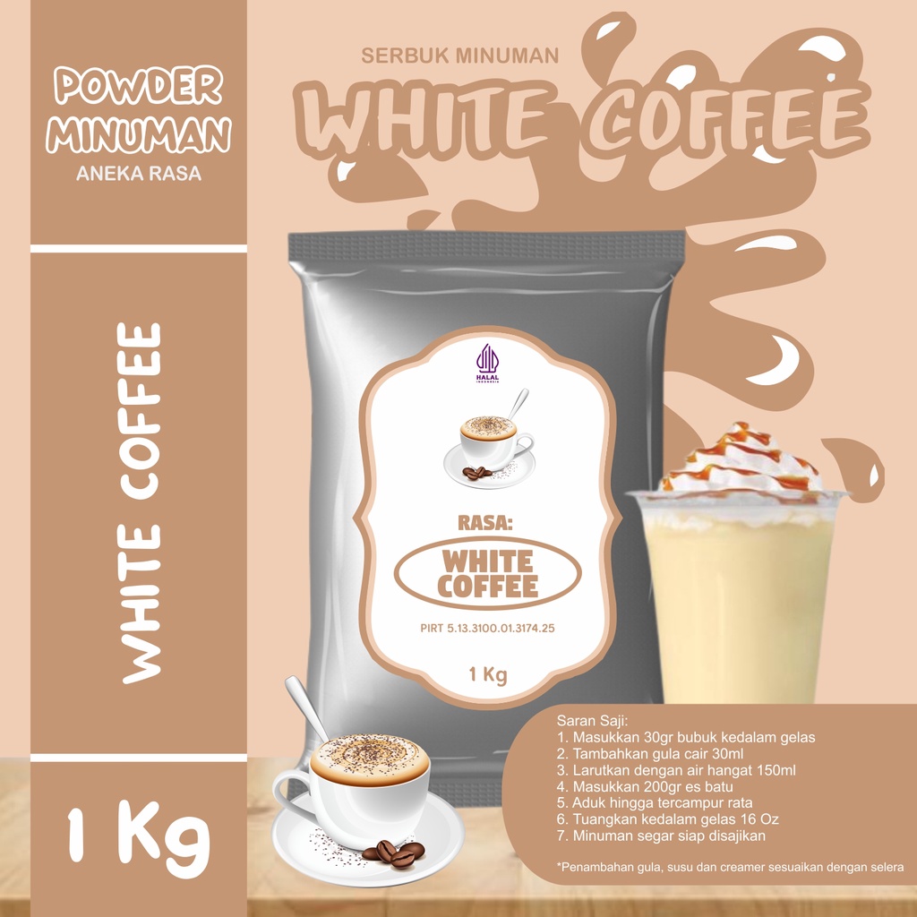 

Bubuk Serbuk Minuman 1kg Rasa White Cofee Bubuk Minuman Kekinian Standar Instan Drink White Coffee Powder Boba Drink