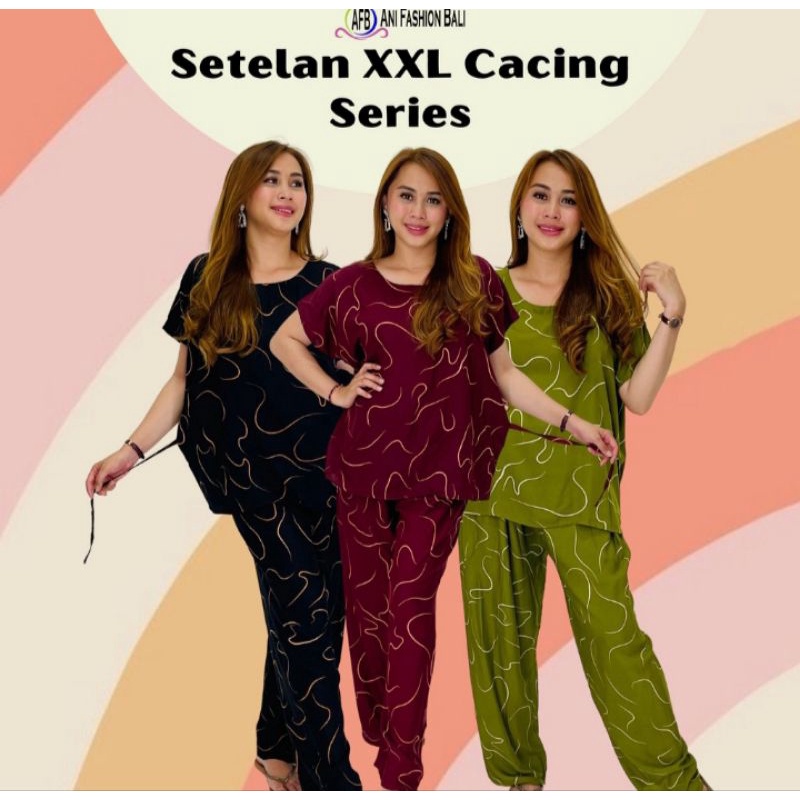 setelan jumbo motif cacing ld130cm bhan rayon premium