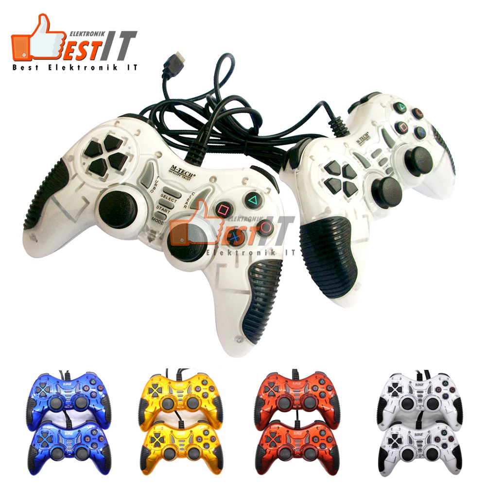 Joystik Gamepad Dual Controller USB PC Joystick Gamepad Double Getar 8200 M-Tech Stik