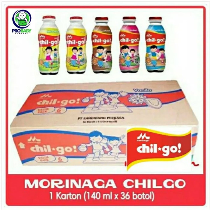 tahun-1-di-atas-bayi-susu- chil go / chilgo karton rasa cokelat vanila - strawberry -susu-bayi-di-