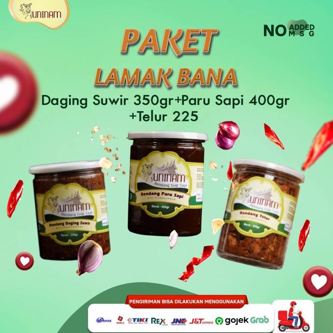 

[COD] Rendang daging suwir + Rendang Paru sapi + Rendang Telur [COD]