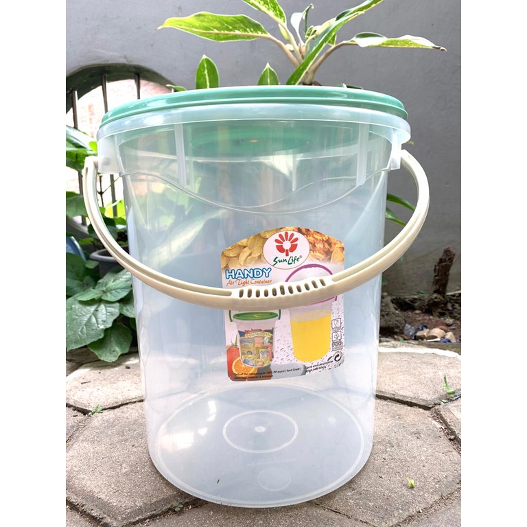 Sunlife handy air 7208 /  Toples Plastik Bulat Gagang 16.3 Liter / toples kerupuk / toples juice