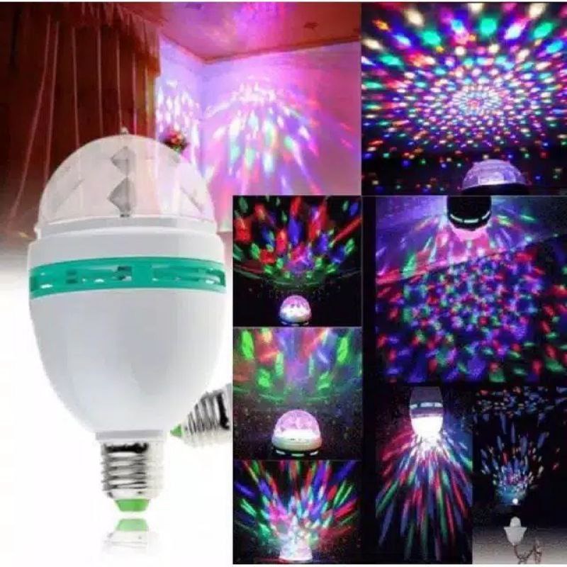 LAMPU DISKO DISCO FULL WARNA LED PUTAR COLOUR RAINBOW RGB E27