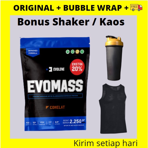 EVO MASS 2.25 KG  5 LBS / COKLAT BPOM HALAL MUI EVOMASS EVOLENE SUSU PROTEIN GAINER EVOMAS EVO MAS EVOLIN EVOLEN EVOLINE