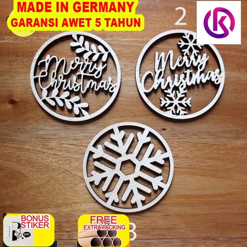 

Promo Christmas Tag Kayu Round / Label Hiasan Hampers Natal / Tag Hamper