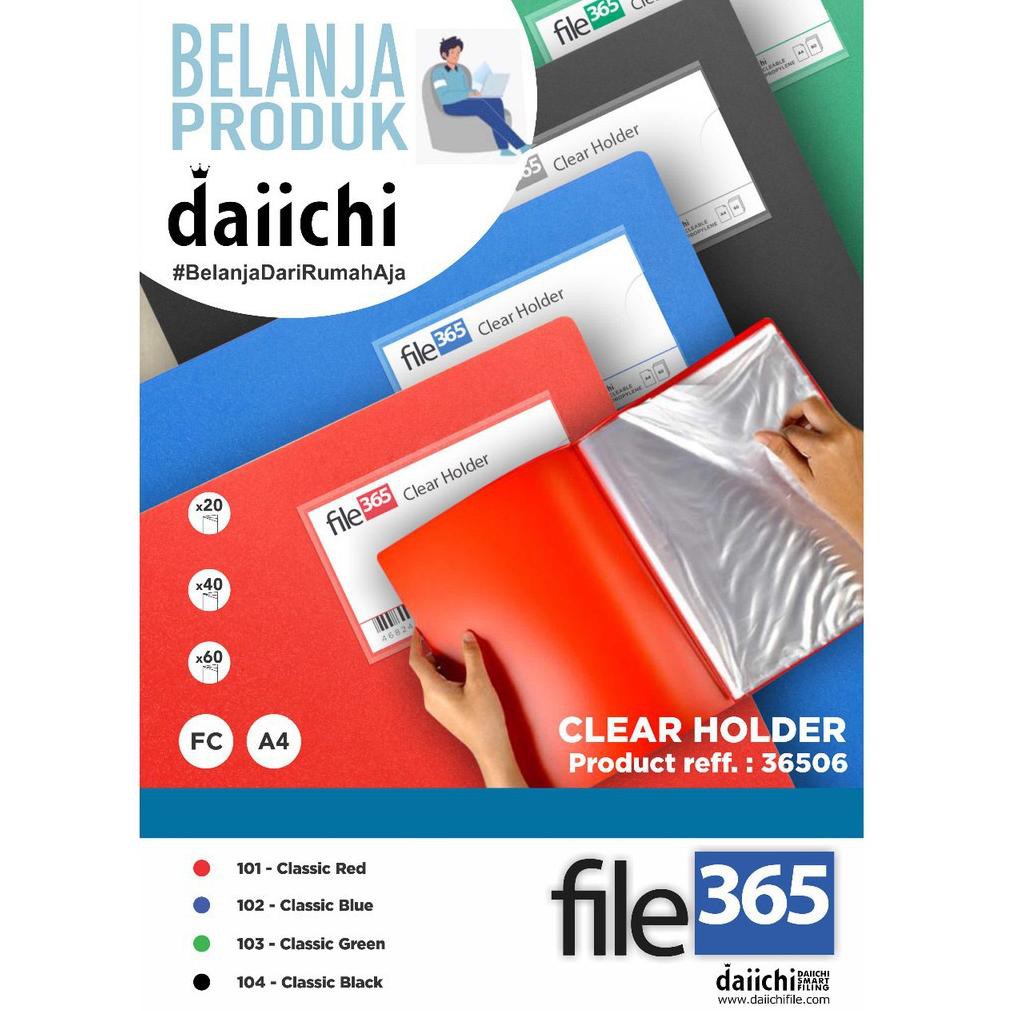 

Map Clear Holder Daiichi 365 Folio F4 60 lembar (ART. K)