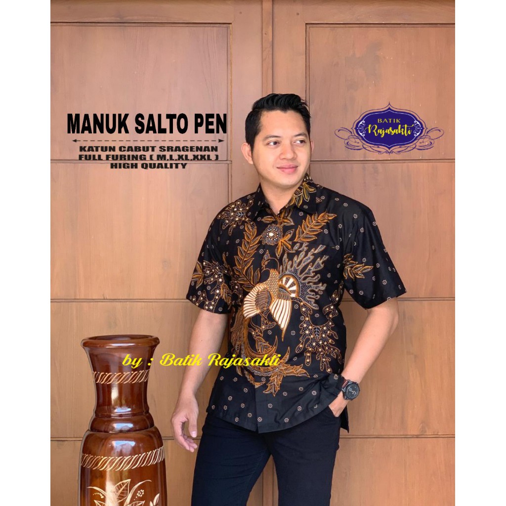 PUSPASARI RAJASAKTI KEMEJA BATIK SOLO PRIA LENGAN PENDEK LAPIS FURING ATASAN BATIK PREMIUM MODERN KATUN HALUS BAHUWIRYA  BANAMITRA BANAMITRA PUTIH BANGSAWAN BAYU PUTRA BERLIAN BIRU BHARATAYUDA BIMASENA BIRENDRA BIRU INDAH BRAHMAKERTA BRAHMAKERTA MERAH